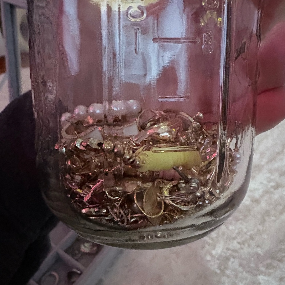 Gold mystery jewelry jar